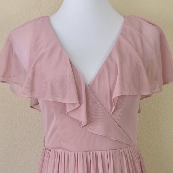 Azazie Vintage Mauve Jael Mesh Dress 6 - Picture 2 of 8